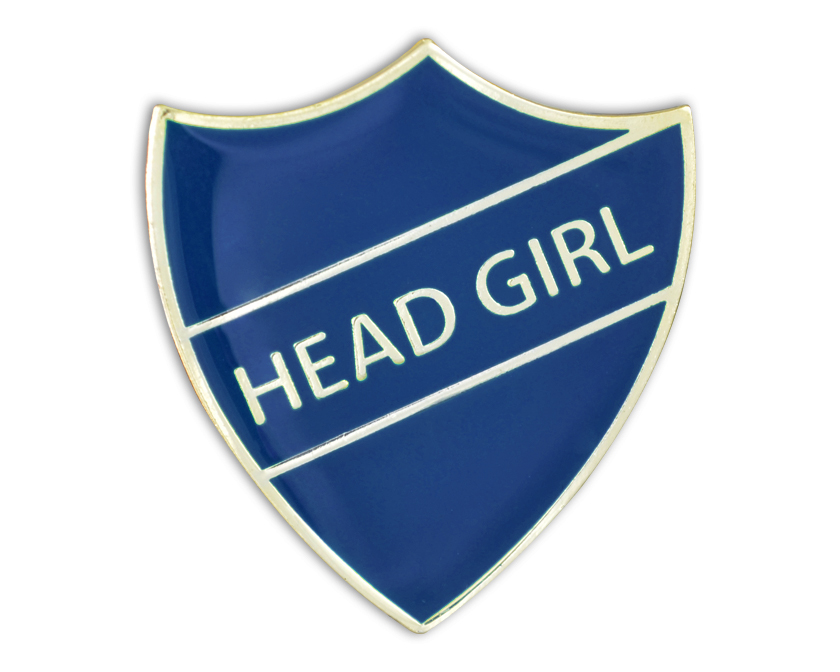 HEAD GIRL badge blue and gold (pack of 5)