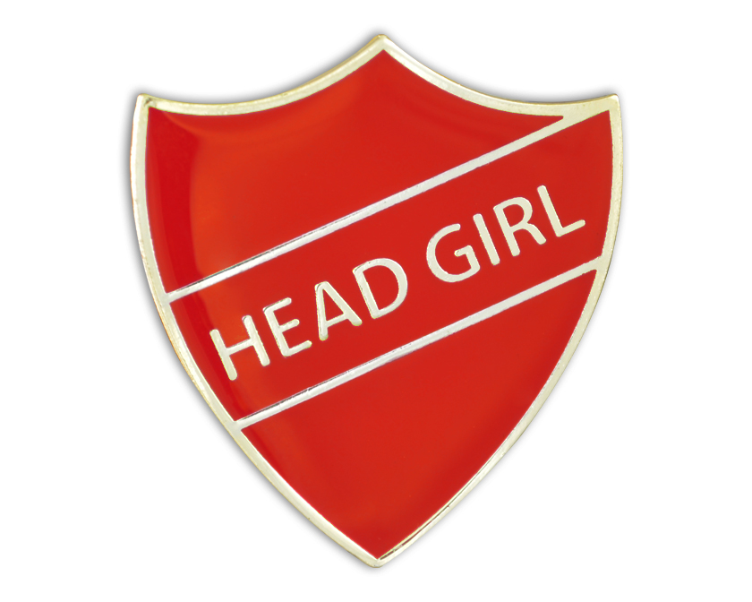 HEAD GIRL badge red and gold (pack of 5)