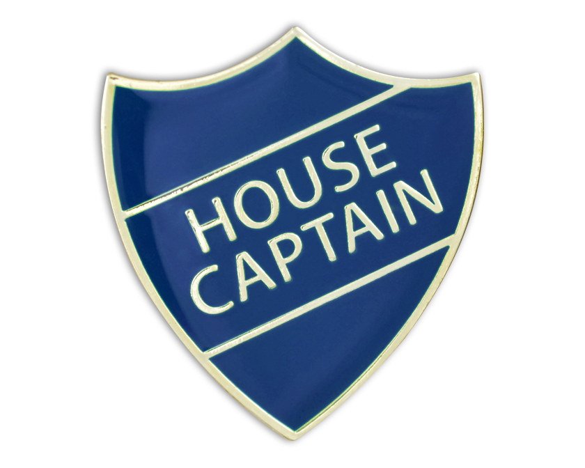 HOUSE CAPTAIN badge blue and gold (pack of 5)