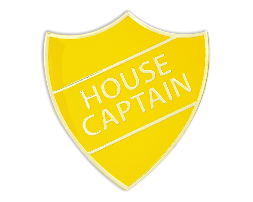 HOUSE CAPTAIN badge yellow and gold (pack of 5)
