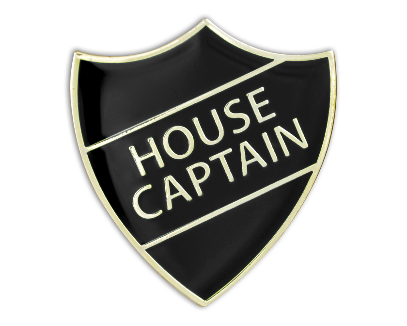 HOUSE CAPTAIN badge black and gold (pack of 5)