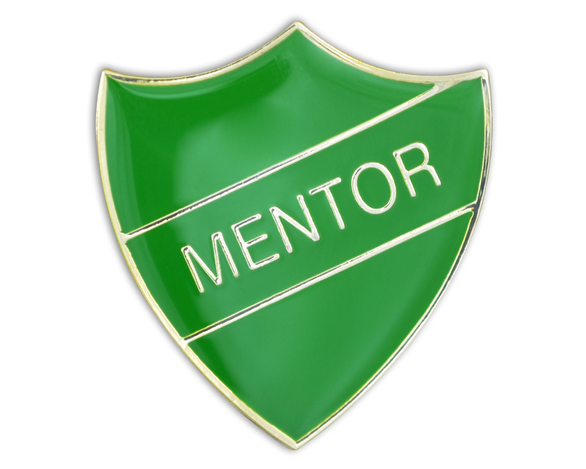 MENTOR badge green and gold (pack of 5)