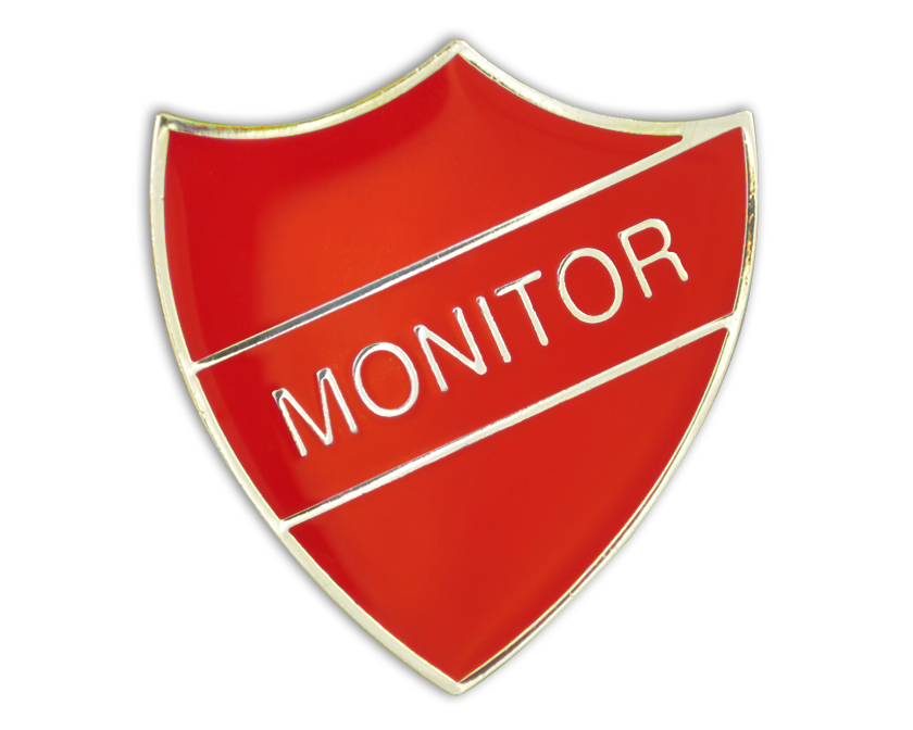 MONITOR badge red and gold (pack of 5)
