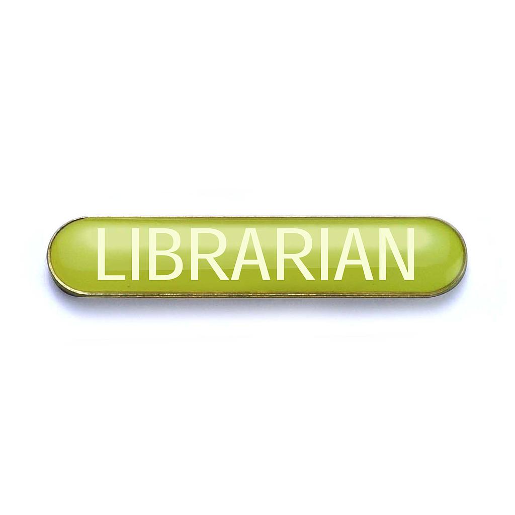 LIBRARIAN badge yellow (pack of 5)