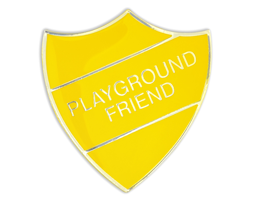 PLAYGROUND FRIEND badge yellow and gold (pack of 5)