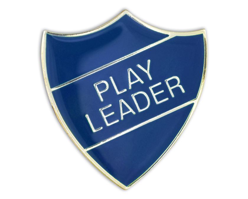 PLAY LEADER badge blue and gold (pack of 5)