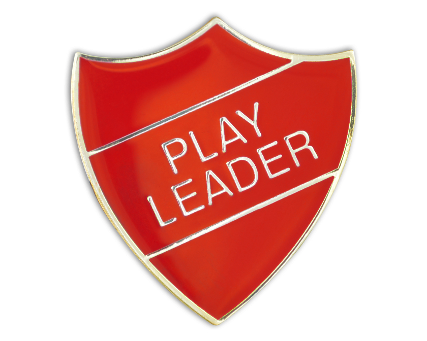 PLAY LEADER badge red and gold (pack of 5)
