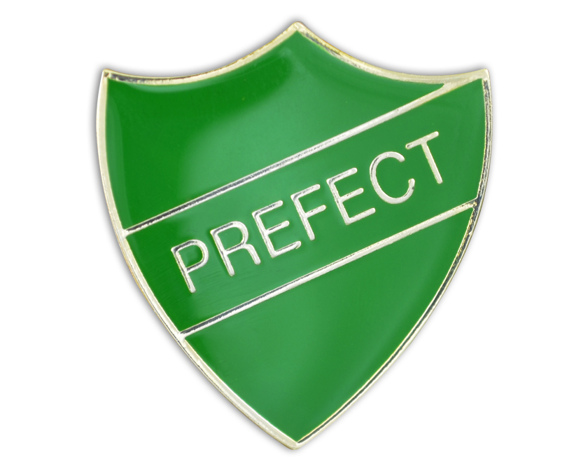 PREFECT badge green and gold (pack of 5)