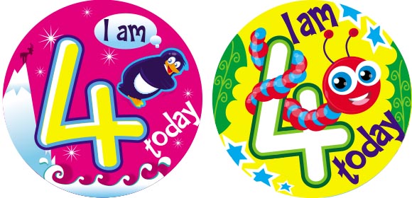 4th Happy birthday sticker