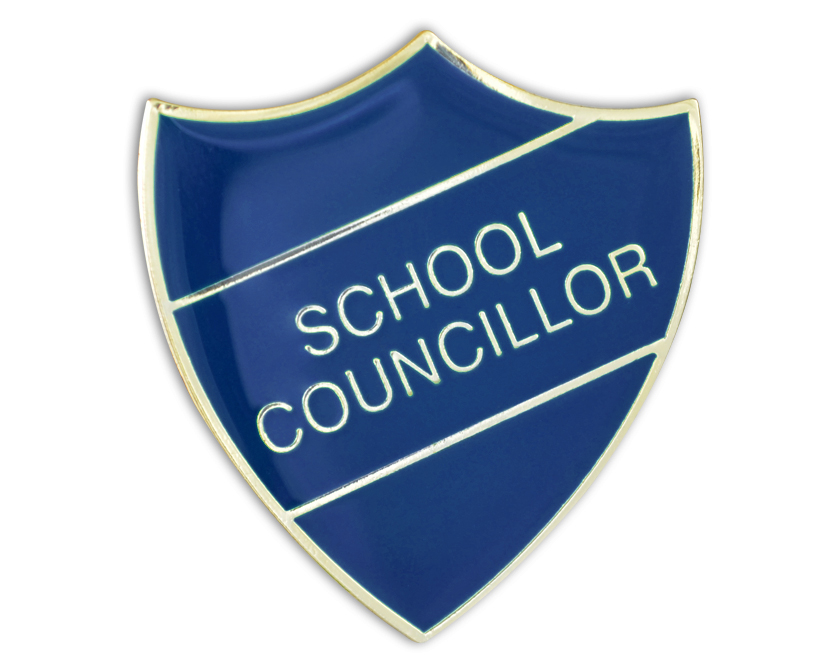 SCHOOL COUNCILLOR badge blue and gold (pack of 5)