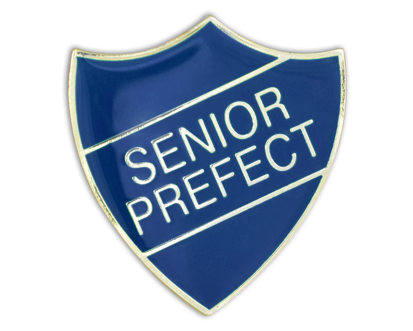 SENIOR PREFECT badge blue and gold (pack of 5)