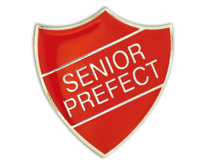 SENIOR PREFECT badge red and gold (pack of 5)