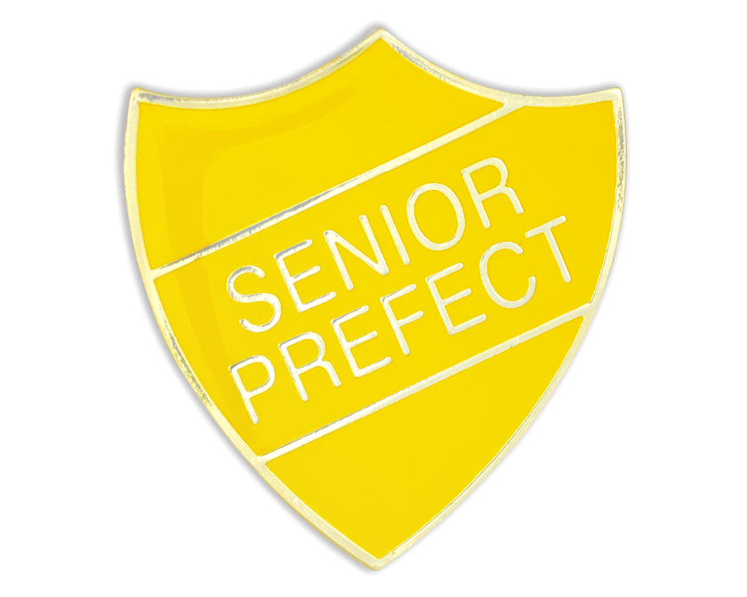 SENIOR PREFECT badge yellow and gold (pack of 5)