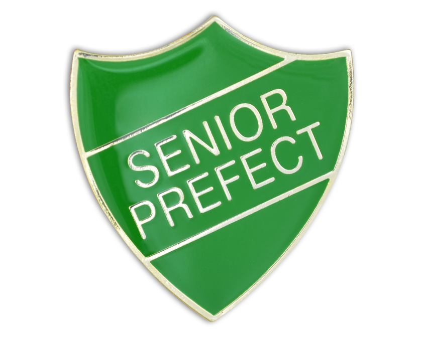 SENIOR PREFECT badge green and gold (pack of 5)