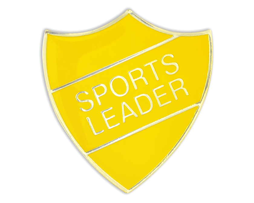SPORTS LEADER badge yellow and gold (pack of 5)