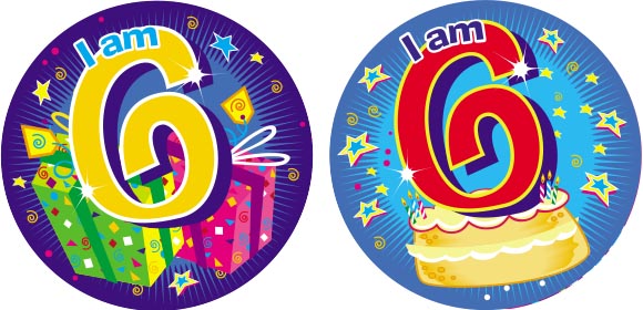 6th Happy birthday sticker