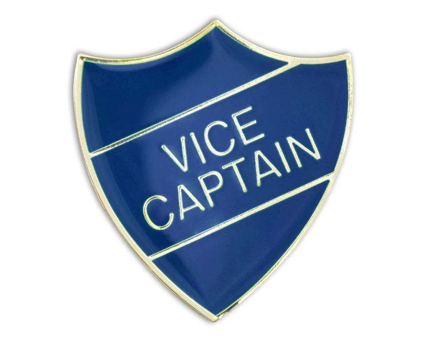 VICE CAPTAIN badge blue and gold (pack of 5)