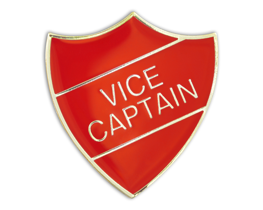 VICE CAPTAIN badge red and gold (pack of 5)