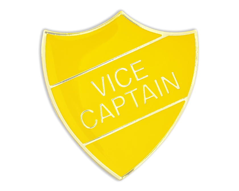 VICE CAPTAIN badge yellow and gold (pack of 5)