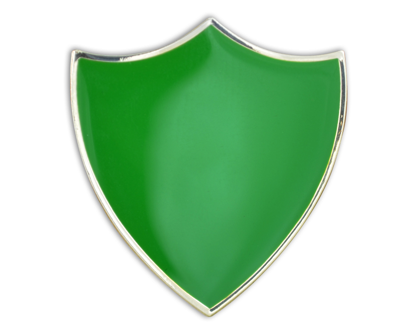 Green shield badge (pack of 5)