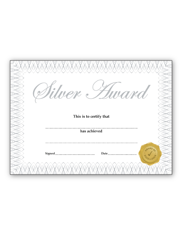Silver Award' certificate