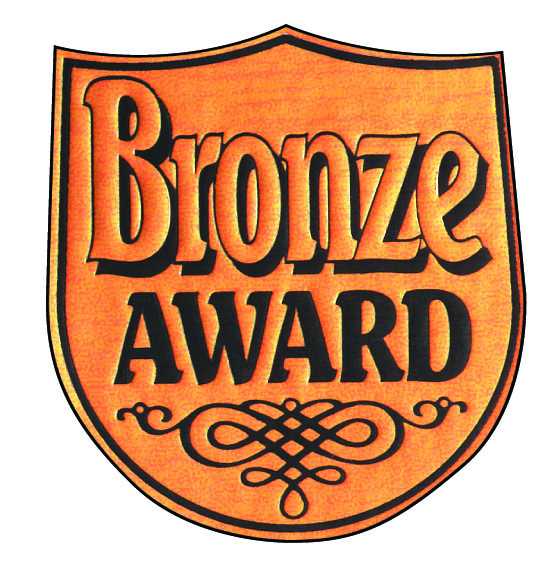 Metallic ''Bronze Award'' shield sticker