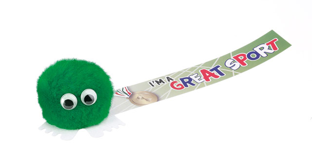 I'm a great sport sticker bug - green