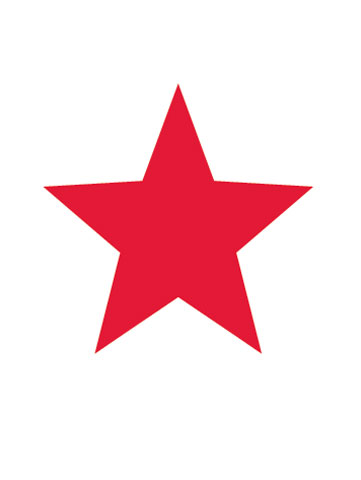 Plain red star sticker