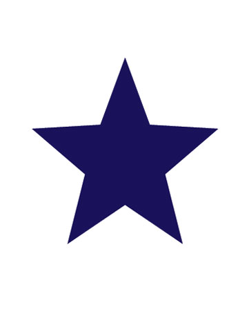 Plain blue star sticker
