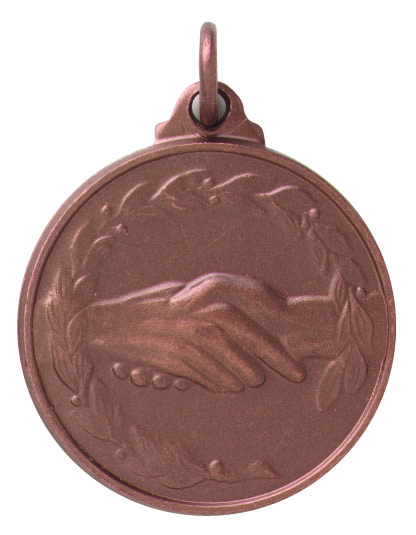 Bronze handshake medal