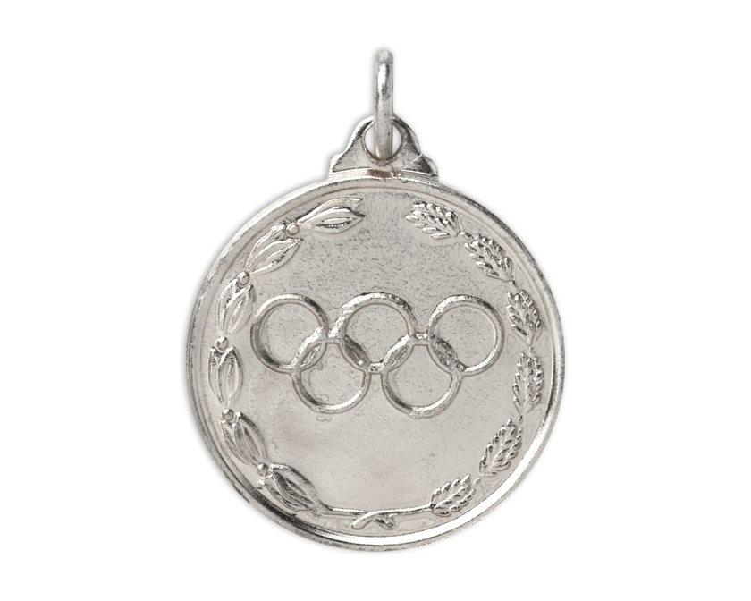 Silver Olympic rings medal