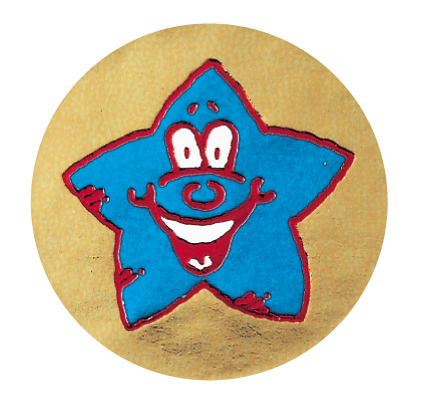 Metallic Smiling star sticker