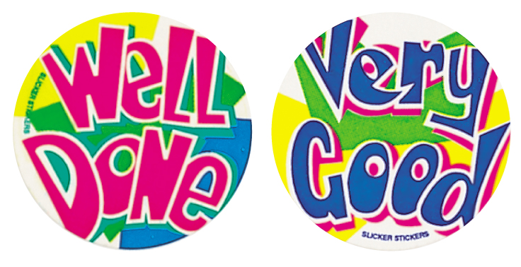Well done/Very good' sticker