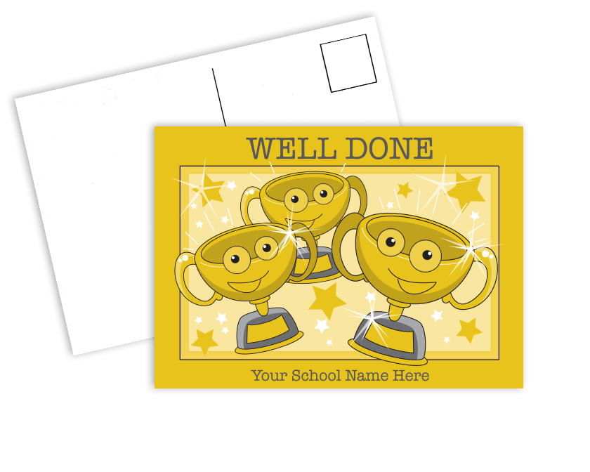 Personalised Postcards - Gold Trophies - PCBack1