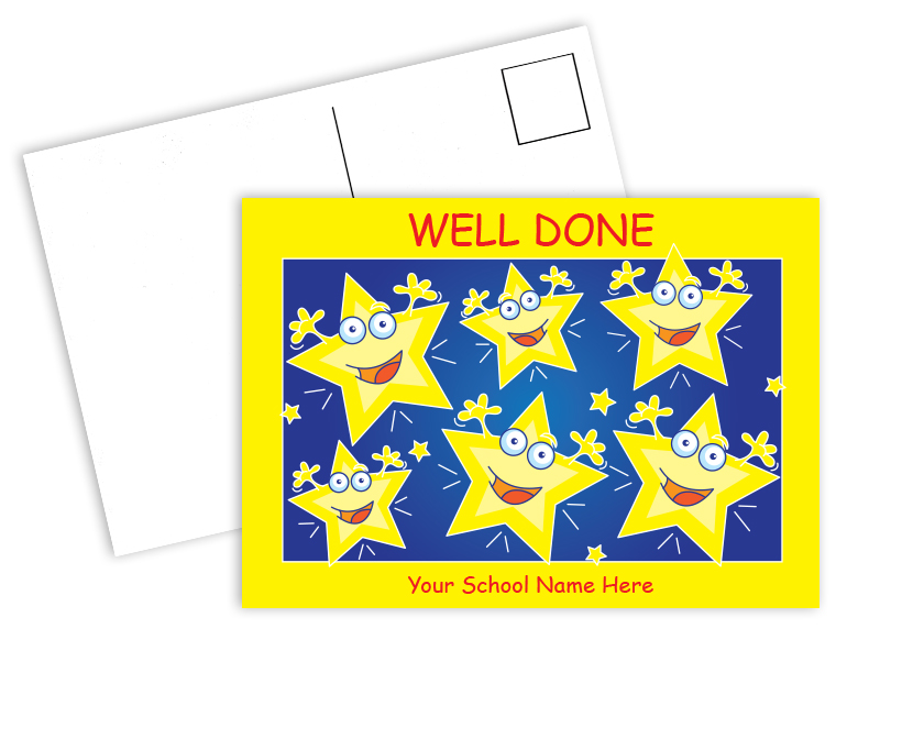 Personalised Postcards - smiling stars - PCBack1