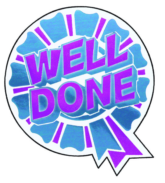 Well Done Rosette sticker