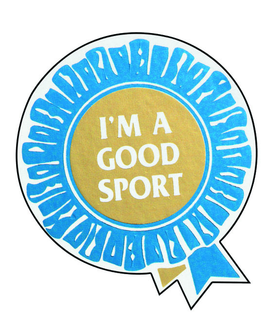 I'm a Good Sport Rosette sticker