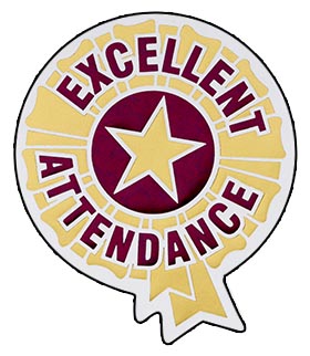 Excellent Attendance rosette sticker