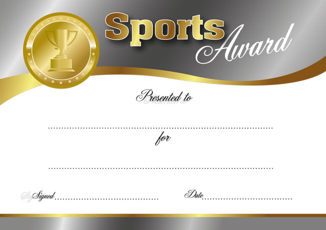 Sports Award certificate