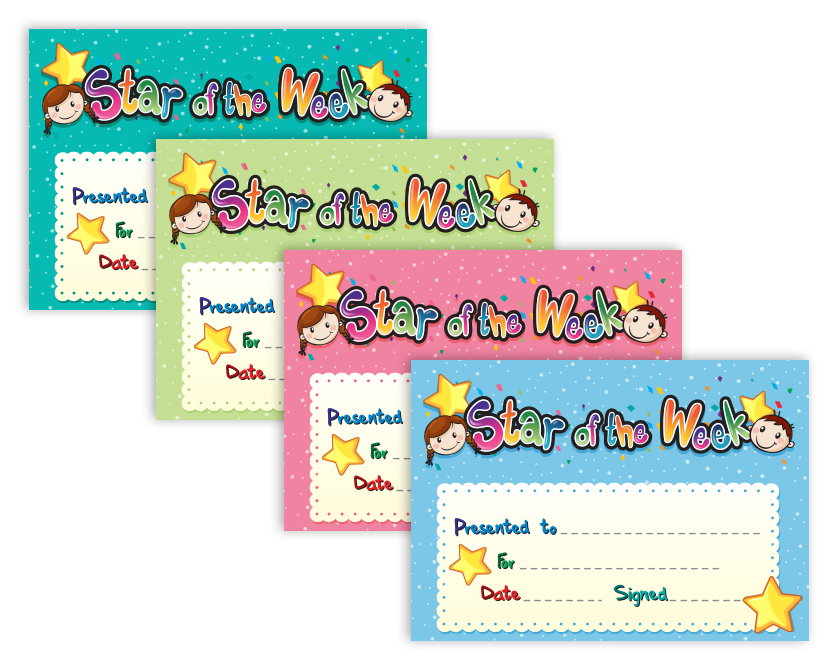 Star of the Week certificates