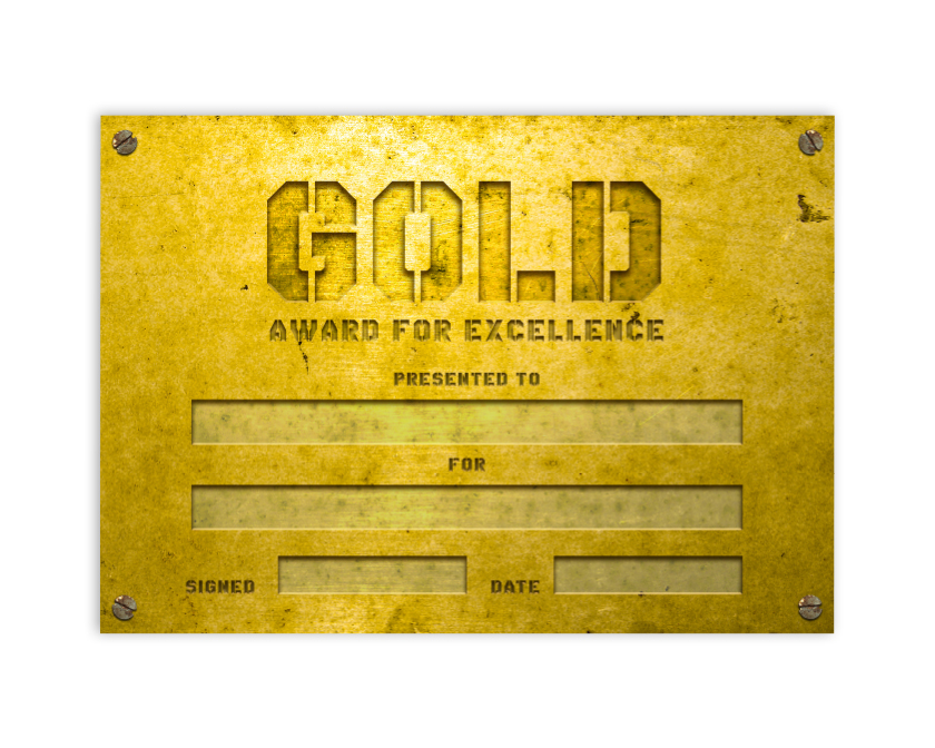 Gold - metal style certificate