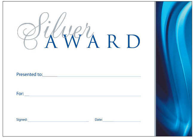 Silver Award certificate