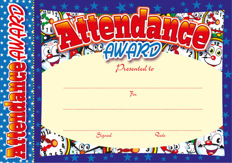 Attendance Certificate with tear-off bookmark