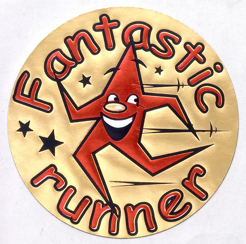 Metallic 'Fantastic runner' sticker