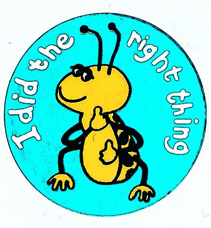 Metallic 'I did the right thing' sticker