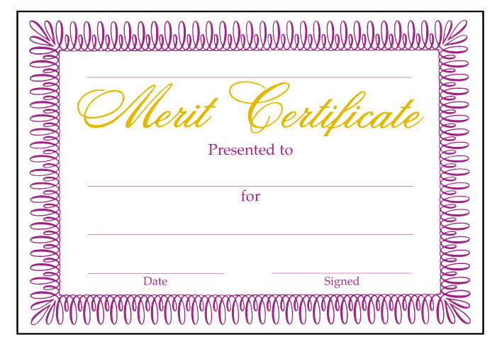 Merit' classic Certificate