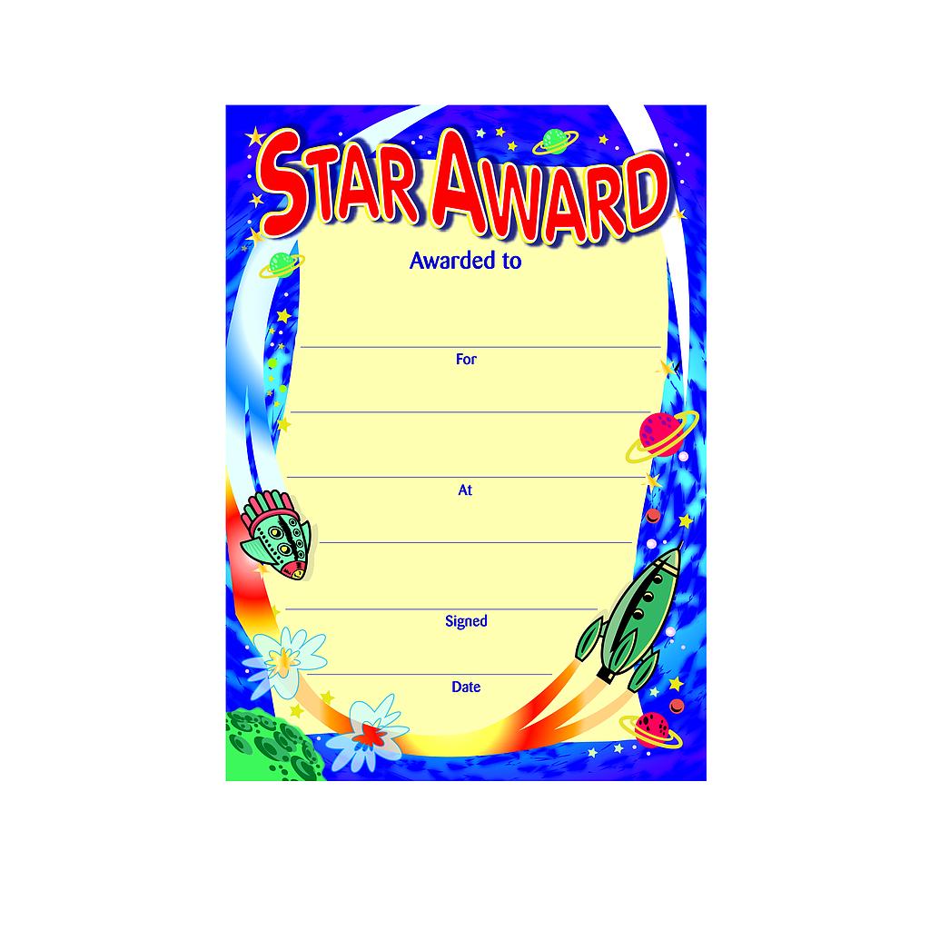 Star Award' cosmic certificate
