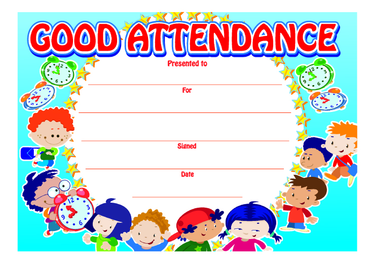 Good attendance certificate