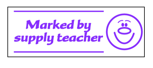 Marked By Supply Teacher stamper