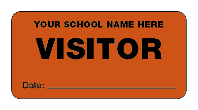 Personalised Red Visitor Stickers - 60x30mm